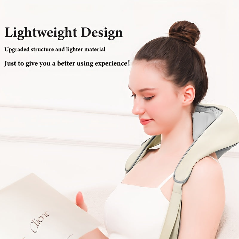 Nek- en Schoudermassager met Warmtefunctie – Compact & USB Oplaadbaar